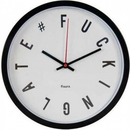 Fucking Late Wandklok Wit