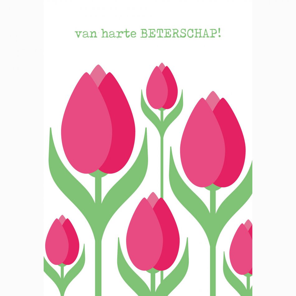 Beterschap Van harte beterschap - tulpen